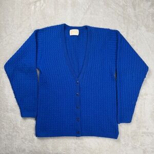 Vintage Pendeleton Knitted Wool Cardigan Jacket Womens S Blue‎ Preowned